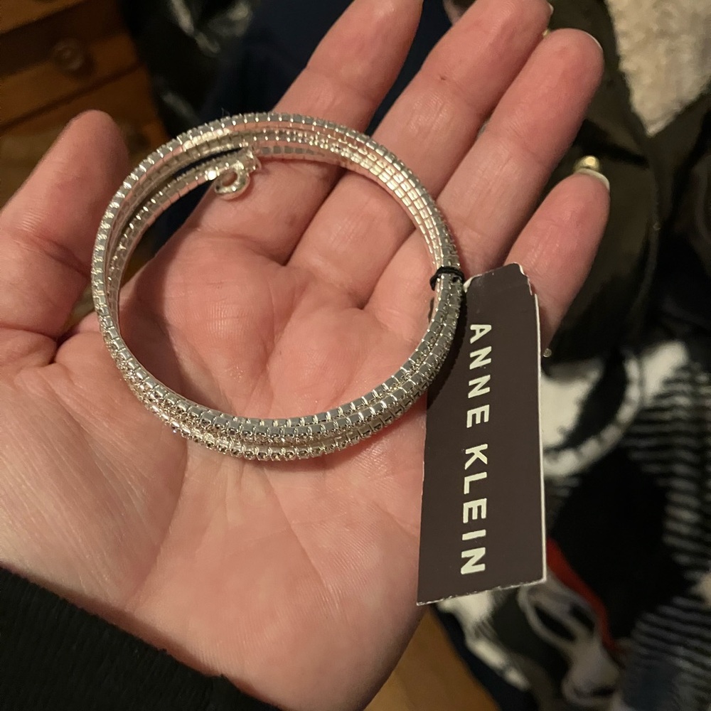 Anne Klein Multi-Row Rhinestone Flex Bracelet